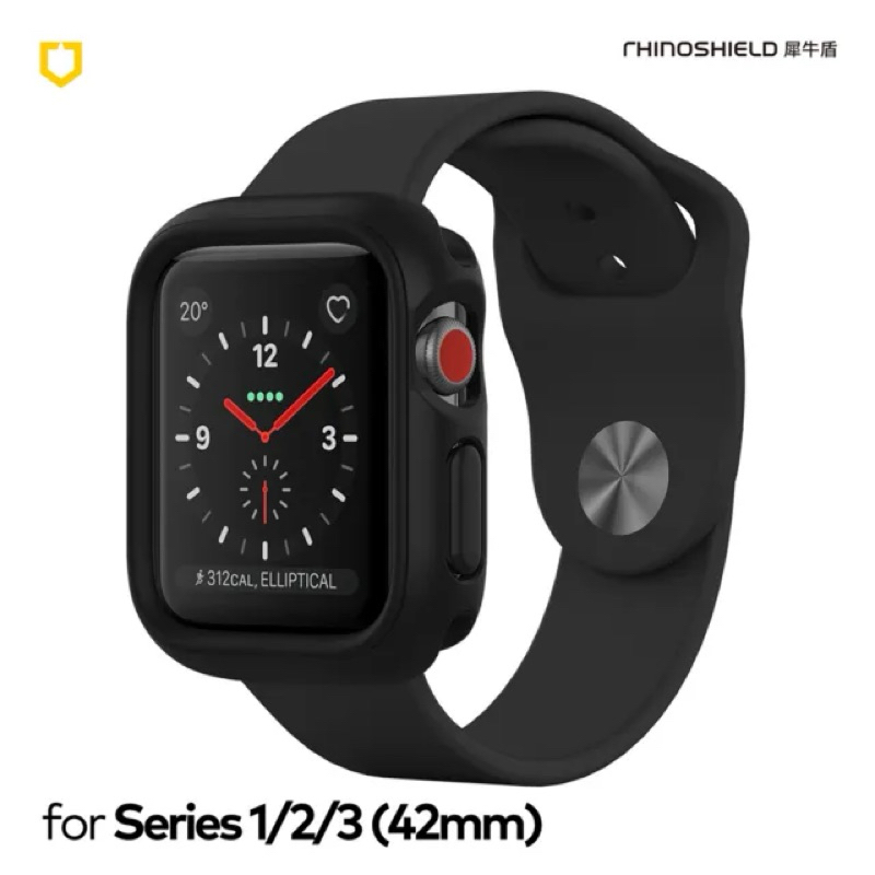 Apple Watch (S1/2/3 42mm)犀牛盾Crashguard NX防摔手錶保護殼黑色+藍色飾條二手