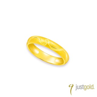 【Just Gold 鎮金店】予愛.長長久久 黃金對戒(寬版-男戒)