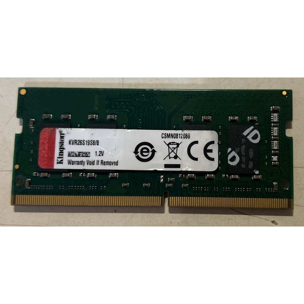 金士頓 DDR4 2666 8GB KVR26S19S8/8  8G SODIMM 雙面顆粒 二手筆電記憶體