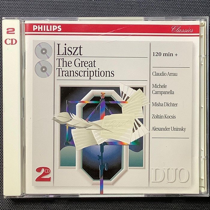 Liszt李斯特-偉大鋼琴改編作品集 Arrau阿勞、Kocsis柯西斯/鋼琴 舊版1997年德國PMDC 01版2CD