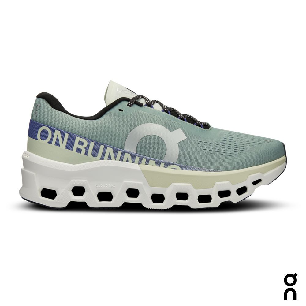 On昂跑 男慢跑鞋 Cloudmonster 2 礦物藍/蘆薈綠-ON3ME10122078