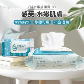 【實體店 現貨】檢驗合格 純水嫩膚柔濕巾 純水濕紙巾 無酒精濕紙巾 隨身濕紙巾 嬰兒濕紙巾 擦手巾 溼紙巾