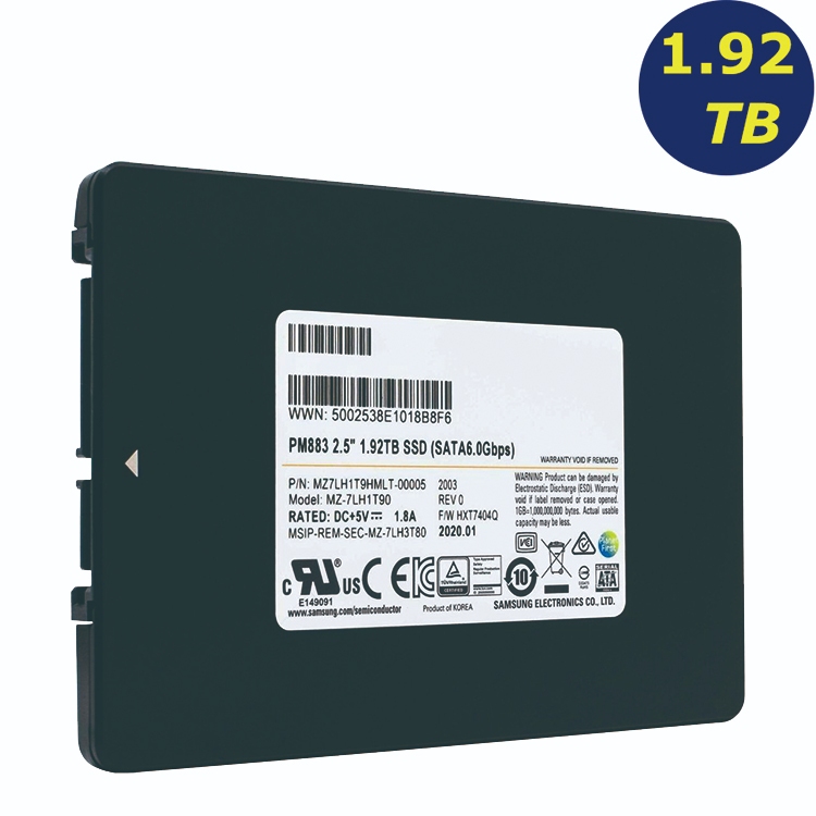 Samsung PM883 1.92TB 1.92T 2.5" SSD 6Gb/s MZ7LH1T9HMLT 固態硬碟