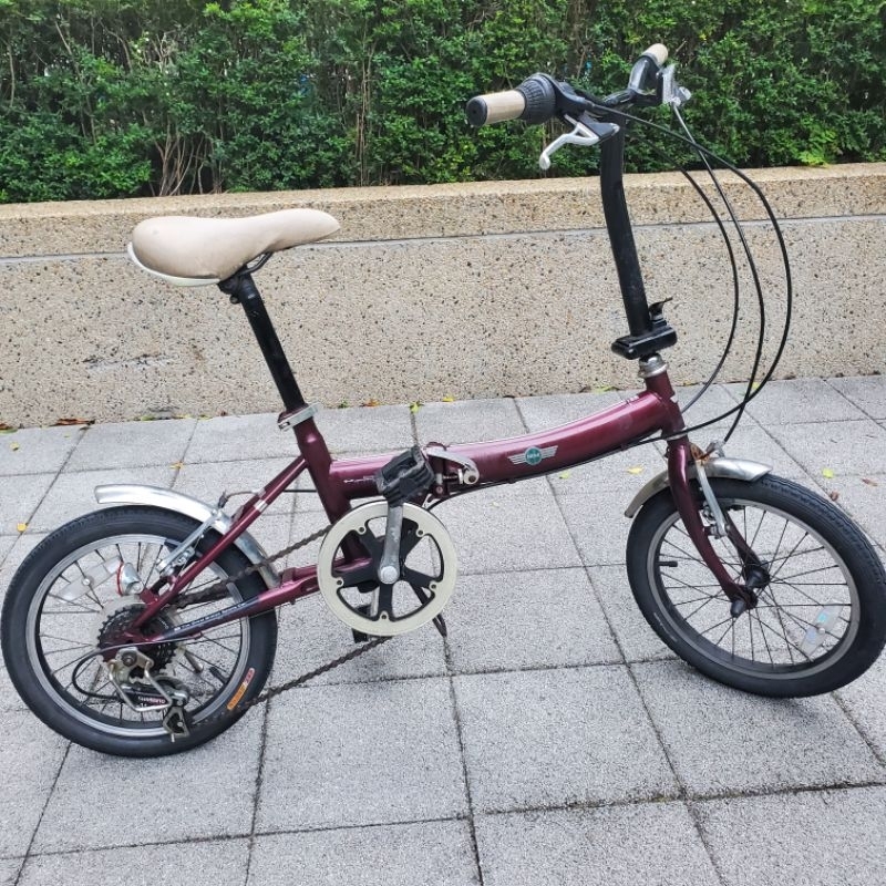 MINI COOPER 16吋折疊腳踏車 6段變速 英倫復古風 經典紅色小折 單車
