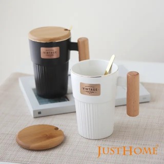 [現貨出清]【JUST HOME】夜晨附不柄蓋匙杯315ml-共2色《WUZ屋子-台北》馬克杯 水杯 茶杯 咖啡杯 附蓋