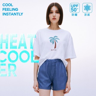 BRAPPERS 女款 防曬涼感系列-高腰防曬涼感短褲-深藍