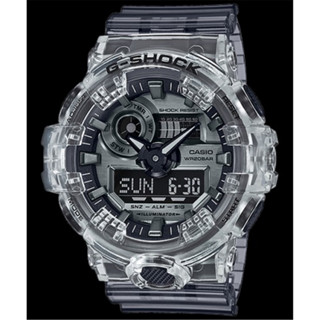 CASIO 卡西歐 G-SHOCK 耐衝擊 復古 透明 電子 運動錶-漸變灰(GA-700SK-1A))[秀時堂]