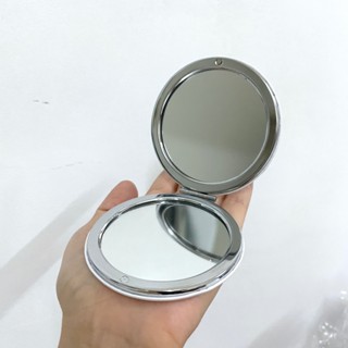 全新品小瑕疵 圓形 PU高質感皮革摺疊鏡 補妝 化妝 收納 隨身 單面放大 雙面小鏡子 隨身鏡子 皮質感鏡子 簡約小圓鏡