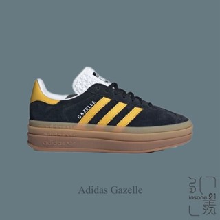 ADIDAS GAZELLE BOLD BLACK 黑黃 厚底 增高 休閒鞋 IE0422【Insane-21】