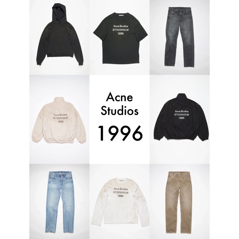 全新🇸🇪瑞典Acne Studios 1996廢土風水洗 男女黑色 闊型拉鍊夾克外套oversize風格 洗舊 強勢回歸