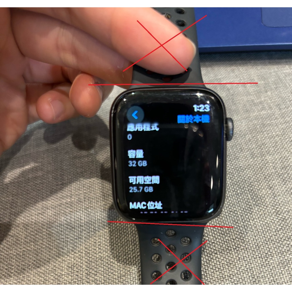 Apple Watch Series 6（GPS）  44 公釐錶殼（機型：A2292） *無錶帶 *無錶帶 *無錶帶
