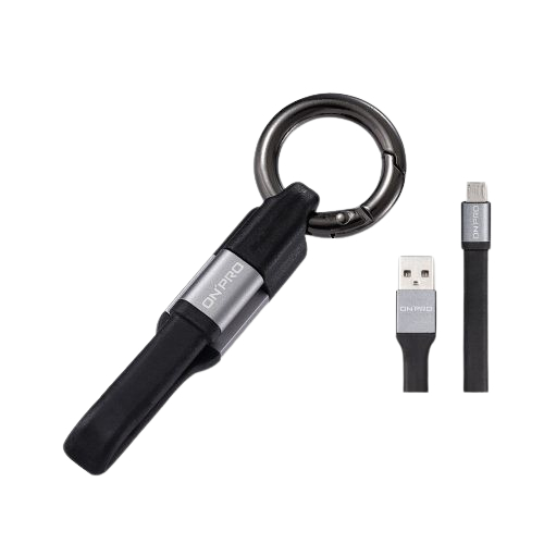 【ONPRO】UC-MBKR 時尚隨行 Micro USB鑰匙圈式充電傳輸線 灰色