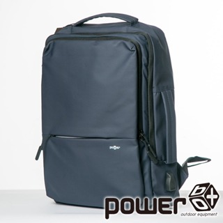 【Power Box】經典商務雙肩包『灰藍』P23753 戶外.旅遊.自助旅行.多隔間.後背包.商務包.肩背包.手提包.