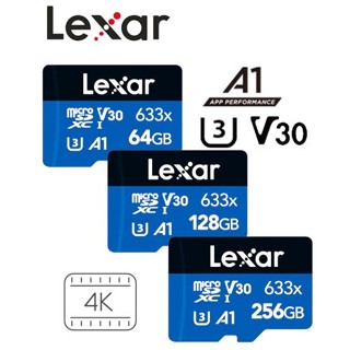 Lexar 雷克沙 64G 128G 256G Micro SD 記憶卡 SDXC Class10 A1 4K 監視器