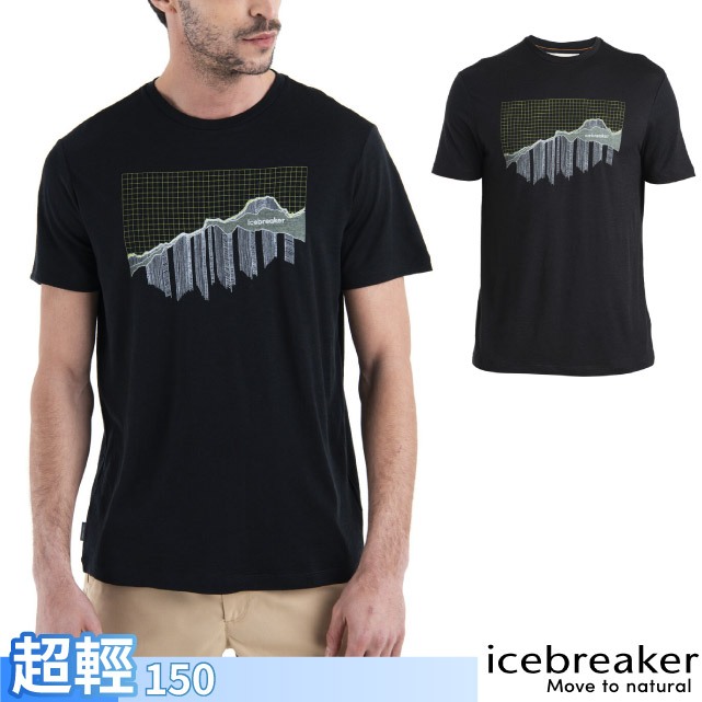 【Icebreaker】男 美麗諾羊毛圓領短袖排汗衣 Tech Lite III 休閒上衣 T恤_黑_IB0A56X2