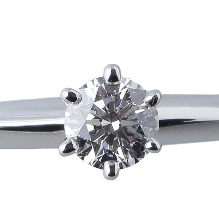 [6月超優惠0利率 9.5號]Tiffany 六爪鉑金Solitaire 0.23ct H VS1單鑽石婚戒 求婚