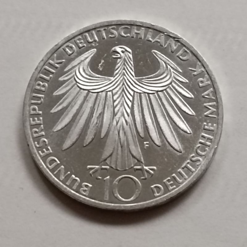 6748德國1972 年慕尼黑夏季奧運會（運動員圖）10馬克紀念銀幣.F記