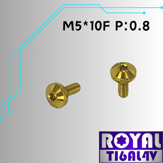 【瘋螺絲】ROYAL 鈦合金螺絲★ M5*10F P:0.8 飛碟頭螺絲★64鈦/正鈦/鈦合金螺絲★出貨附發票★土豪金