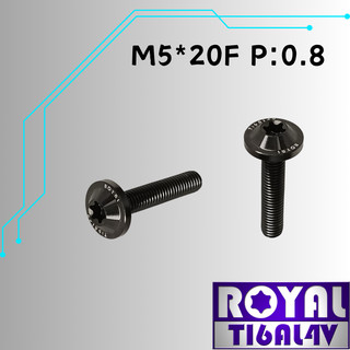 【瘋螺絲】ROYAL 鈦合金螺絲★ M5*20F P:0.8 飛碟頭螺絲★64鈦/正鈦/鈦合金螺絲★出貨附發票 ★帝王黑
