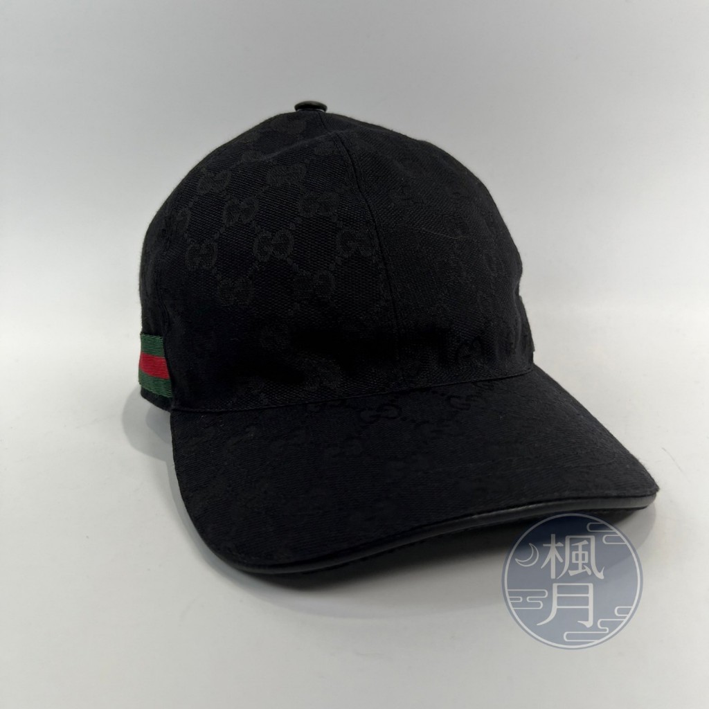 GUCCI 古馳 2000355 黑色 GG紋 帆布 棒球帽 #L 帽子 老帽 遮陽帽 帽子 鴨舌帽 配件