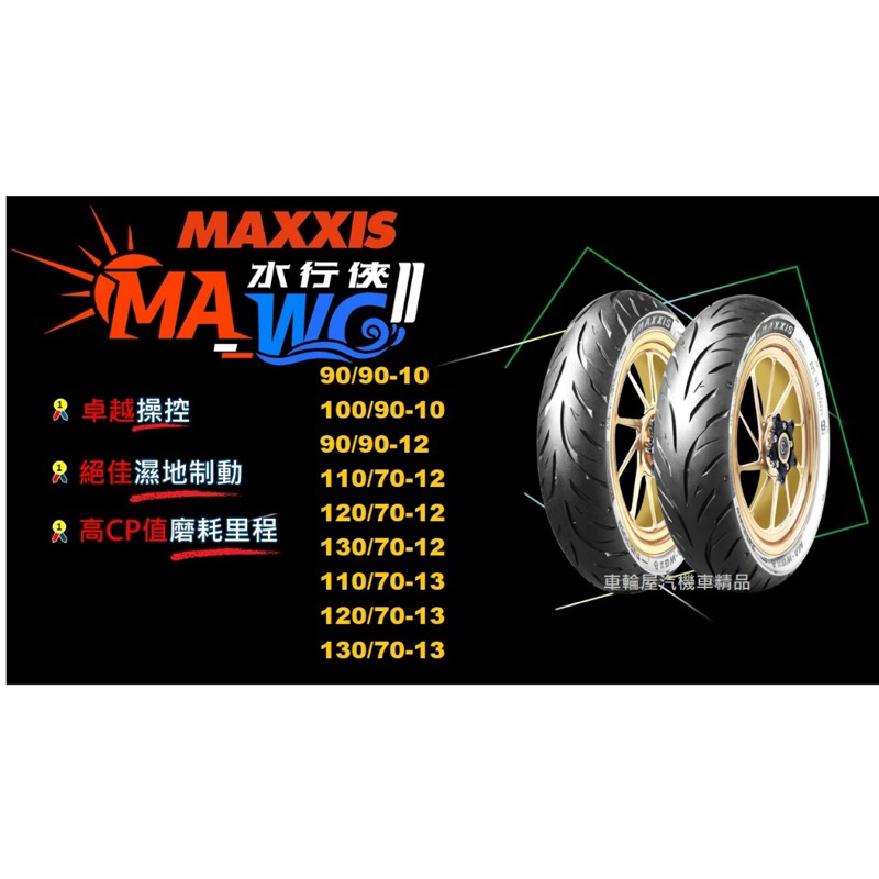 『吃輪胎』新胎強勢登場Maxxis 瑪吉斯 水行俠二代MA-WGII120/70-13 130/70-13DRGJET