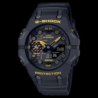 []錶子$行頭[] CASIO 卡西歐 G-SHOCK 藍牙 潮流警示 雙顯時尚腕錶-黑黃 (GA-B001CY-1A)