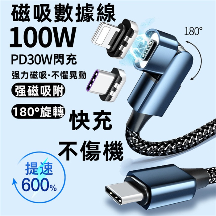 【台灣現貨】旋轉磁吸充電線 三合一數據線 120W快充 540°旋轉磁吸數據線 手機快充線 快充線 傳輸線 閃充綫