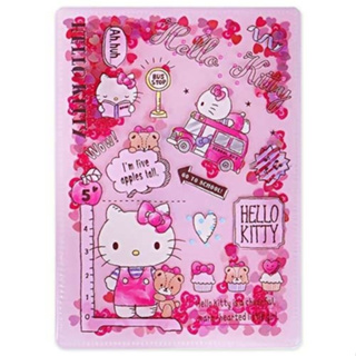 Hello Kitty 凱蒂貓~Sanrio HELLO KITTY亮片裝飾雙開式文件夾(B6)#36350