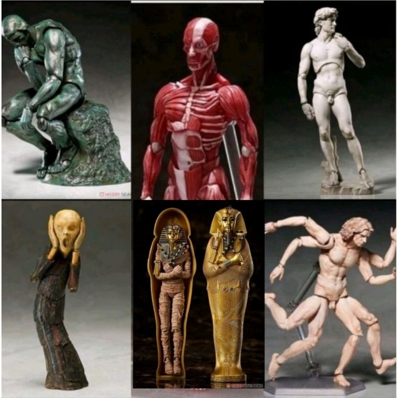 J個好 現貨 桌上美術館系列 FREEing figma 人體解剖 孟克 維特魯威人 圖坦卡門 沉思者 可動公仔 模型