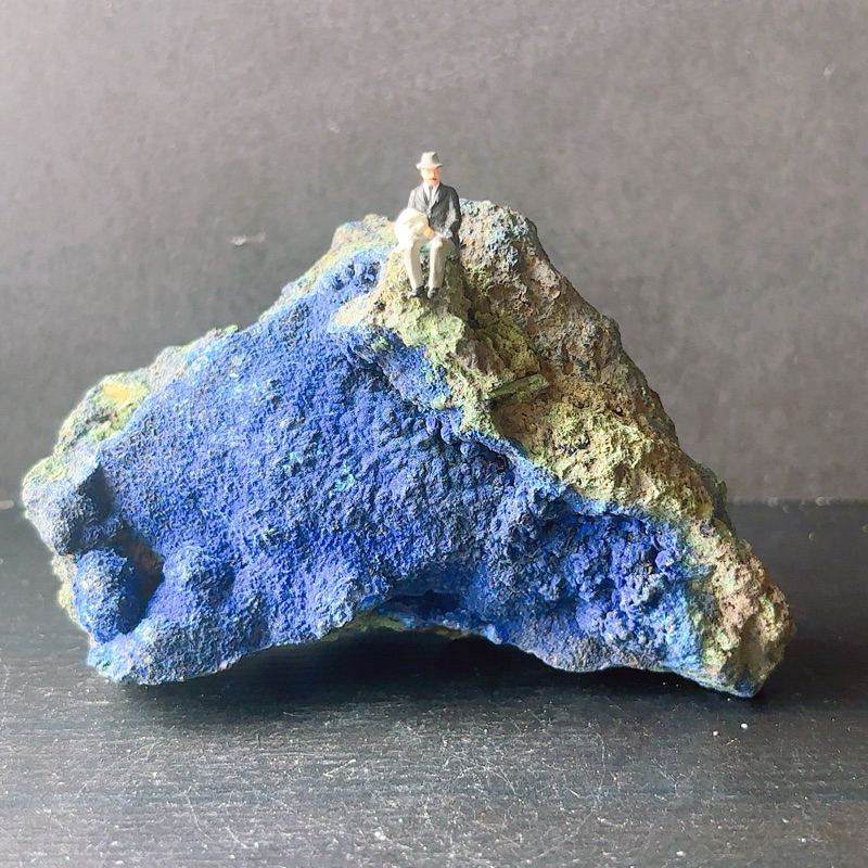 藍銅礦 共生 孔雀石 與褐鐵礦 原礦