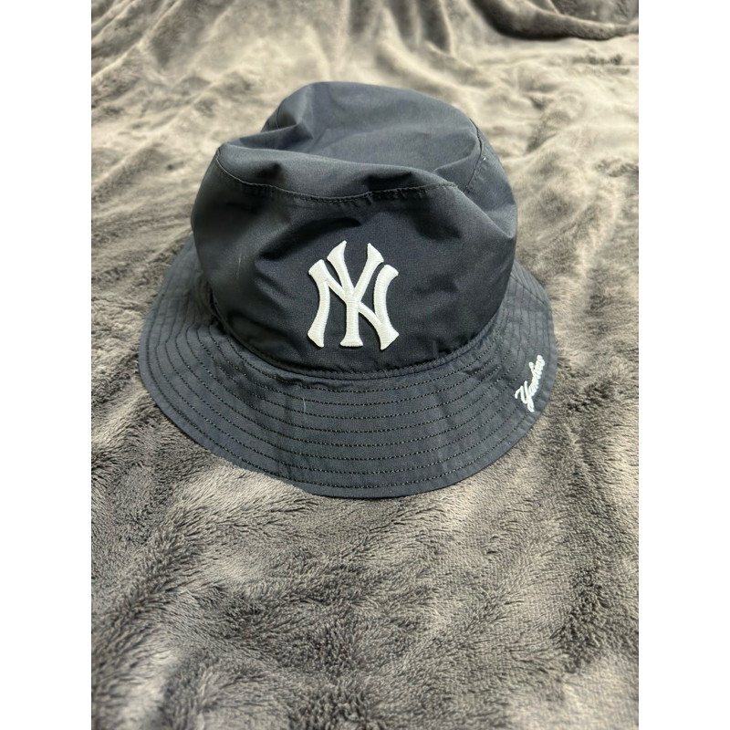 New era 黑色 NY GORE-TEX材質 MLB 漁夫帽 二手九成新 L/XL