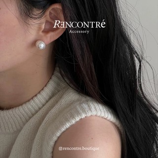 『斷貨優惠/韓國 小松果 古典珍珠 純銀耳釘』Rencontre 925純銀 珍珠耳環 韓國珍珠耳環 珍珠耳釘 純銀耳環