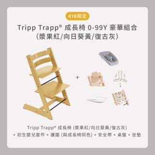 挪威 stokke Tripp Trapp 成長椅/餐椅+新生兒套件+護欄+安全帶+餐盤+坐墊