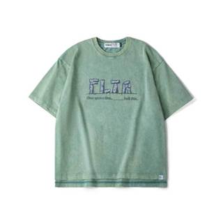 Filter017 苔癬綠 日常探尋者系列 巨石陣圖案 洗舊 上衣 短袖 男女款 H7066【新竹皇家】