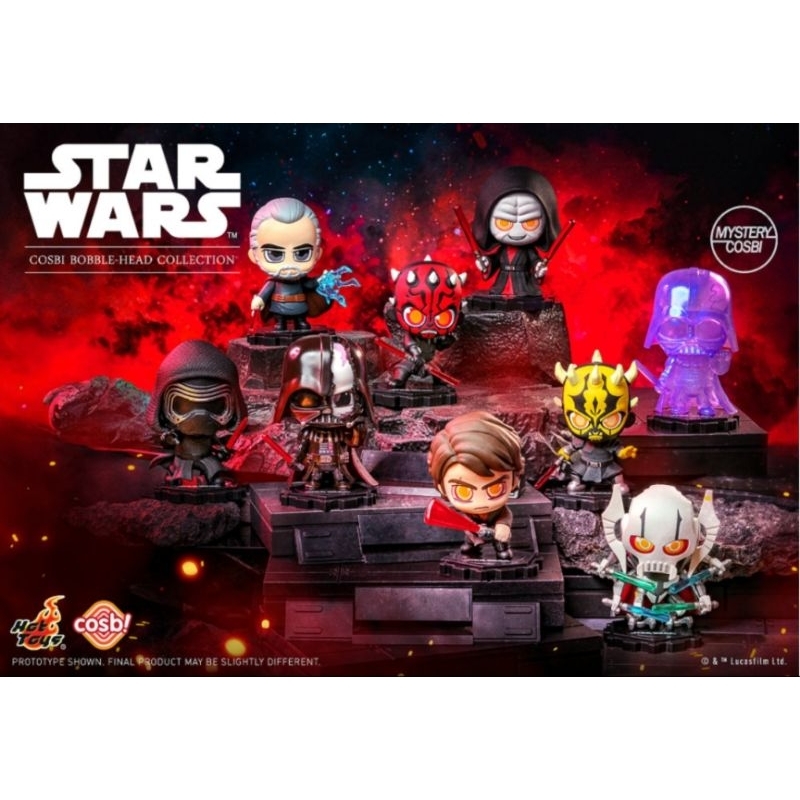 Hot toys cosbi 星際大戰大頭公仔 star wars 盲盒盒玩 單售 黑武士 達斯魔