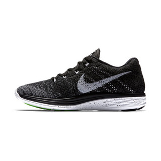 二手NIKE FLYKNIT LUNAR 3雪花黑灰漸層編織慢跑鞋