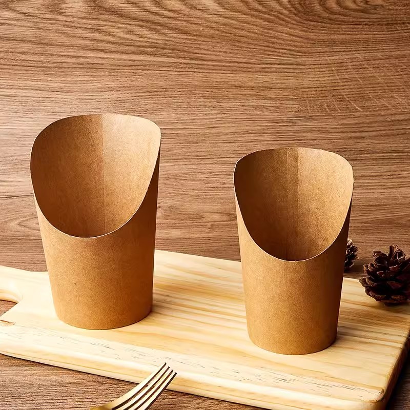台灣製 加厚 牛皮斜口杯 薯條杯 雞蛋糕 麻糬 雞蛋仔杯 小吃杯 炸物盒 爆米花 炸雞杯 炸物外帶紙杯 點心杯 雞米花