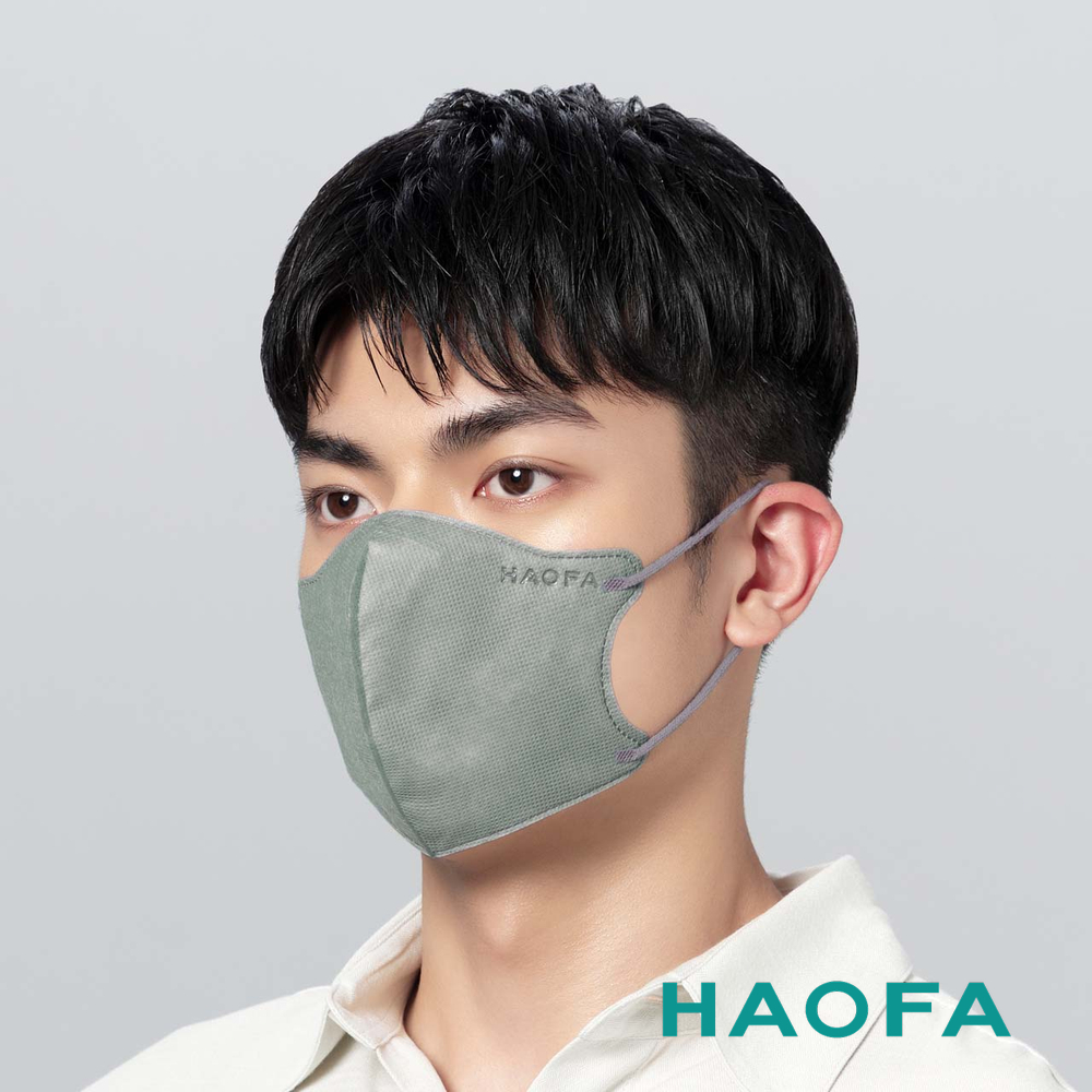 HAOFA氣密型99%防護醫療N95口罩-蒼灰綠(30入)