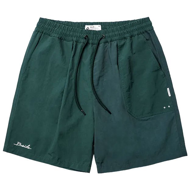 B-SIDE OUTDOOR CASUAL SHORTS 起皺尼龍 速乾短褲 (綠色) 化學原宿