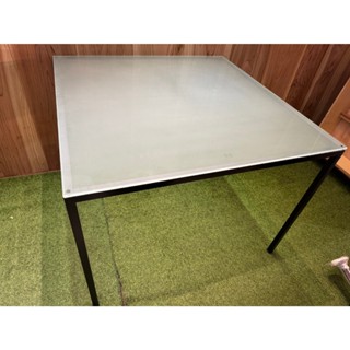 玻璃洽談桌 餐桌 麻將桌 工業風桌/咖啡桌/餐廳桌/方桌/工作桌/庭院桌休閒桌/戶外桌/吃飯桌A6812【晶選二手傢俱】