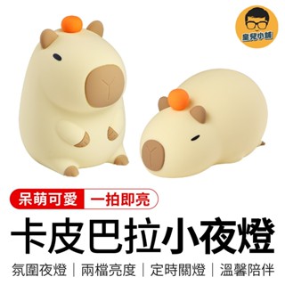 卡皮巴拉小夜燈 水豚小夜燈 造型夜燈 拍拍燈 水豚夜燈 卡皮巴拉 夜燈 小夜燈 水豚 造型燈 可愛夜燈 氣氛燈 床頭燈
