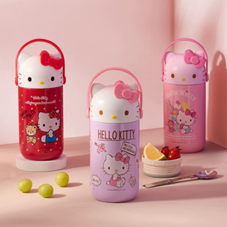 【𝑺𝒉𝒊𝒂 夏好】現貨✨Hello Kitty 造型食物燜燒罐 手提悶燒鍋 真空悶燒罐 保溫罐 不鏽鋼悶燒罐隨身