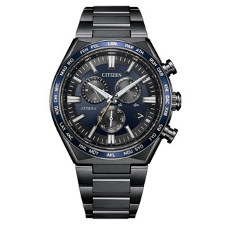CITIZEN 星辰(CB5967-66L) GENTS 光動能 鈦金屬電波對時碼表計時腕錶-黑41.1mm