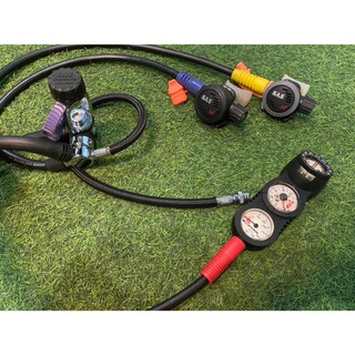 SAS NEO-RII M 紫黃 潛水 調節器組 SAS輕量化 Reyson 三用錶 1.8kg 8-9新已保養一年保固