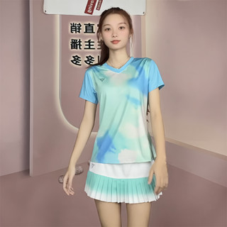 夏季新款羽毛球服運動套裝速幹網球團隊服短袖排球T恤上衣男女款