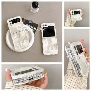 SamsungGalaxy三星zflip3 zflip4 zflip5 zflip6手機殼 卡通手繪貓咪 三星折疊防摔殼