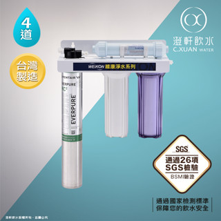 【澄軒飲水】四道式【營業用】奈米銀淨水器~採用美國原裝進口EVERPURE MC2/I2000濾心【贈前2道一年份濾心】