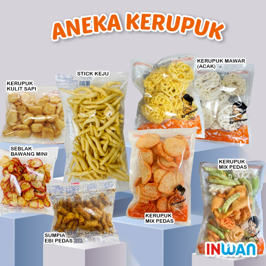 【 印灣 INWAN 】印尼 KERUPUK 魚餅 蝦餅 STIK KEJU RAMBAK 脆餅 KRUPUK