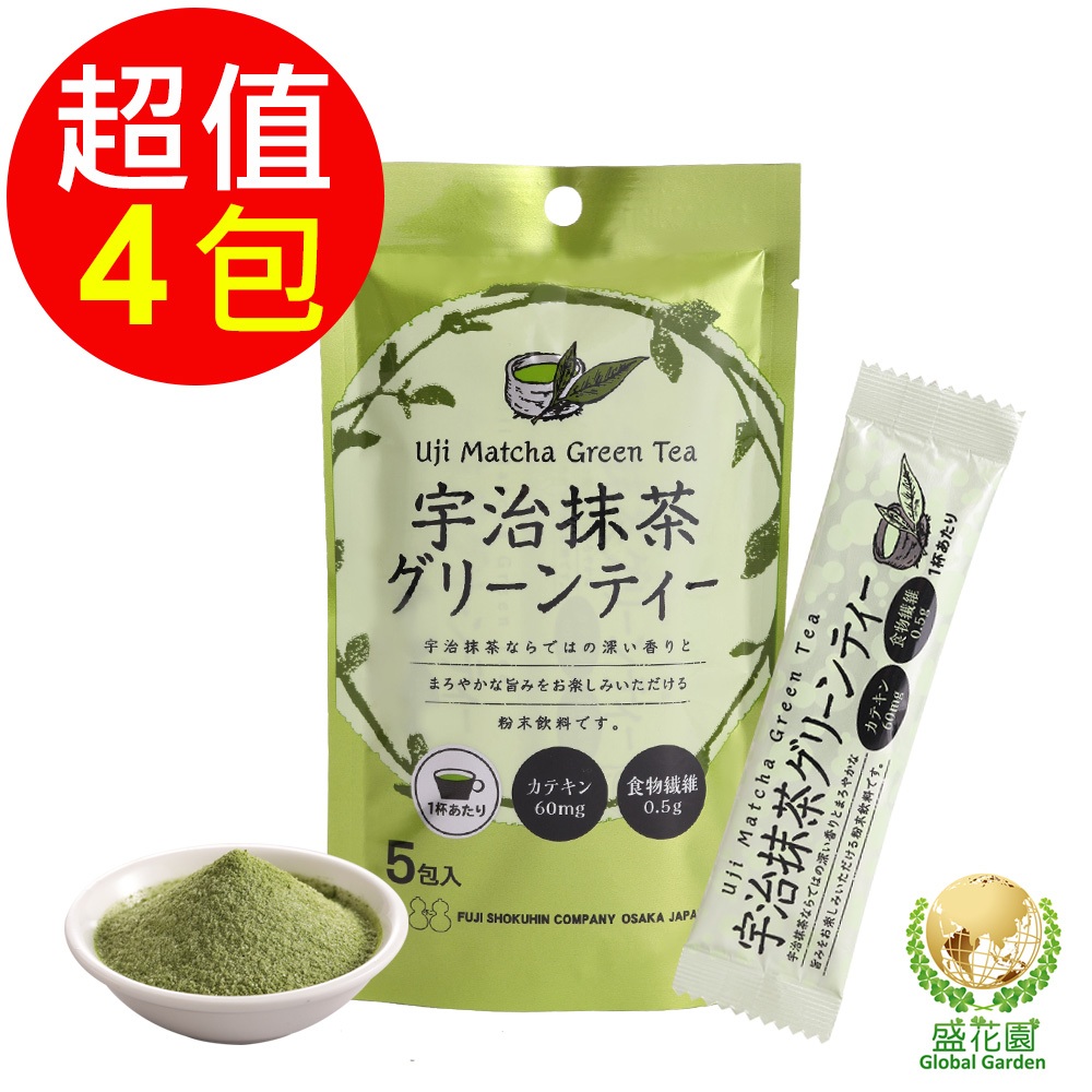 【盛花園】日本不二食品-宇治抹茶粉末(4袋/組)
