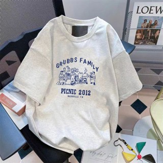 100%純棉上衣 寬鬆顯瘦上衣 美式復古上衣 oversize bf上衣寬鬆 vintage短袖 印花T恤活力滿格t恤